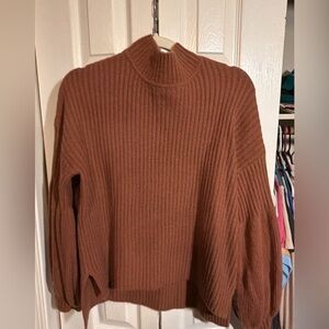 Women's Ribbed Brown Sweater